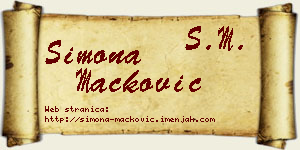 Simona Mačković vizit kartica